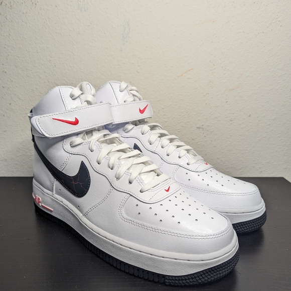 Nike Air Force 1 One High Hi Electric White Black Red FD0730 100 Uptown - Picture 5 of 9